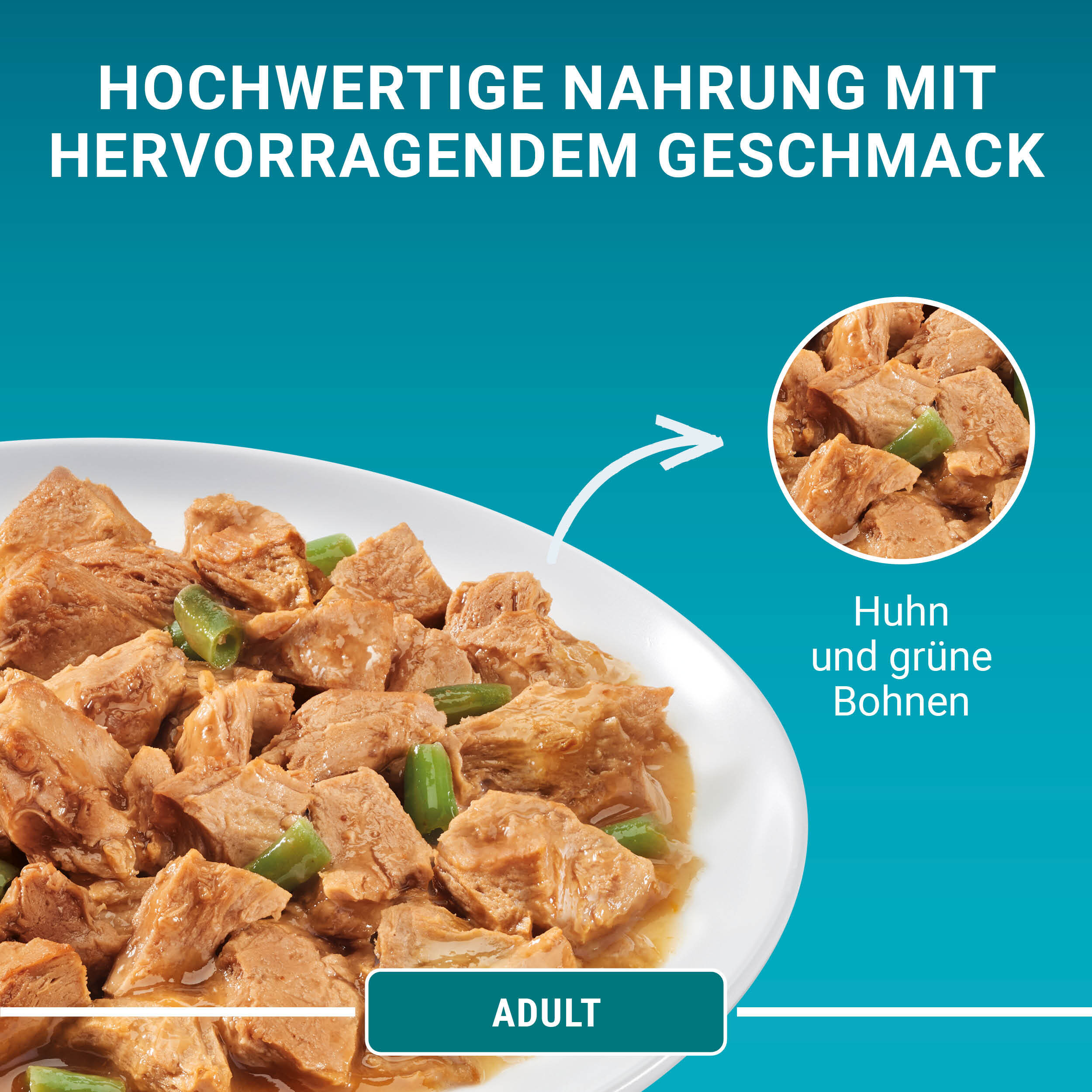 Purina ONE Nassfutter Purina ONE Adult 26x85g mit Huhn und grünen Bohnen