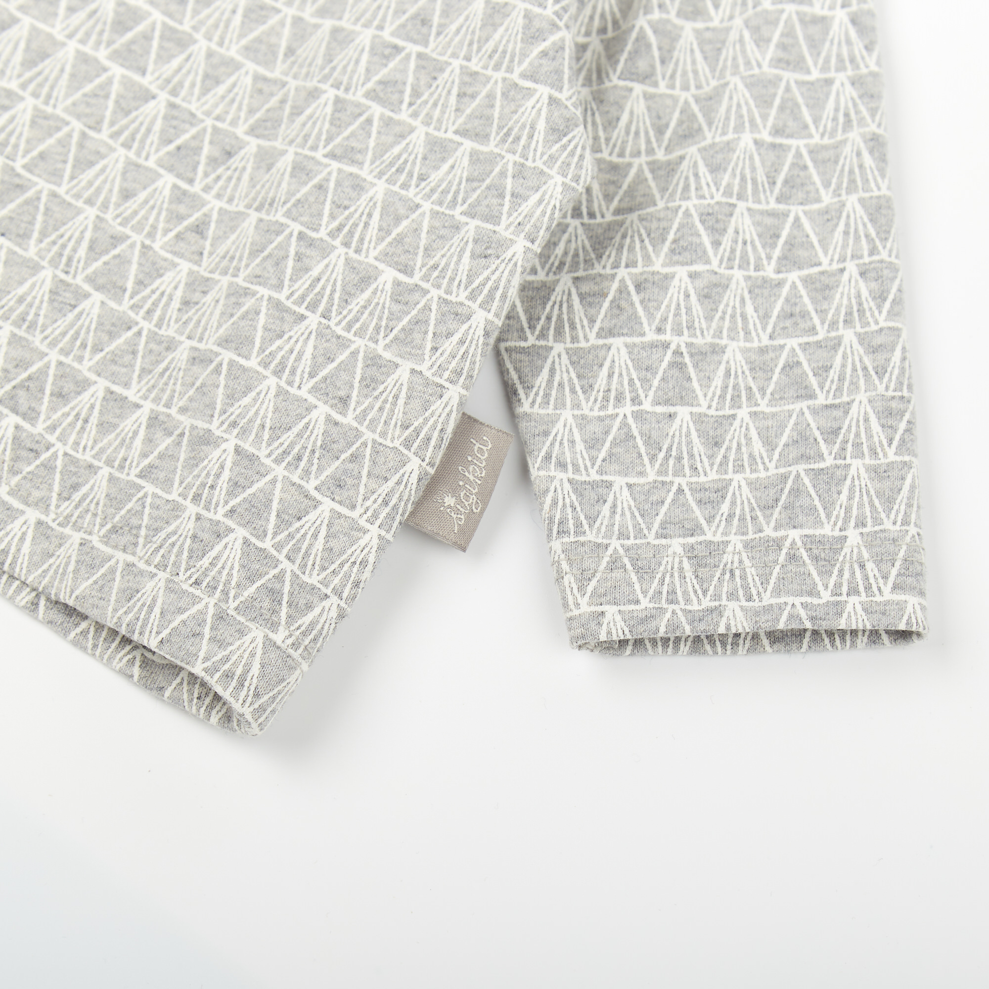 Baby Langarmshirt, grau meliert mit weißem Print