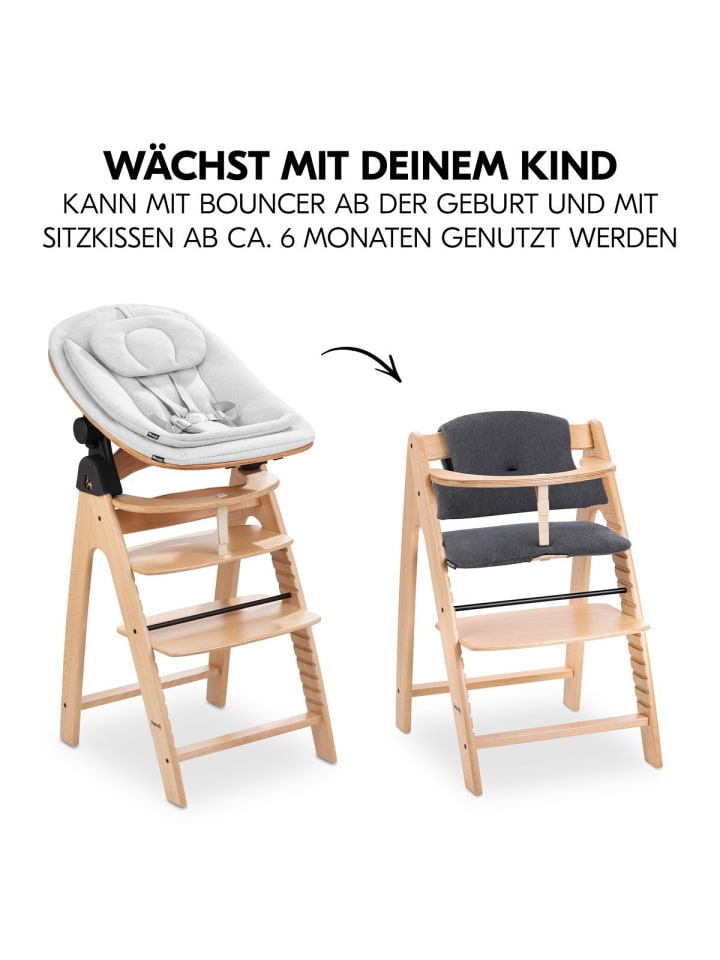 Hauck Arketa Beech 4-tlg. Newborn Set Eco - Hochstuhl in braun,grau günstig kaufen onesize