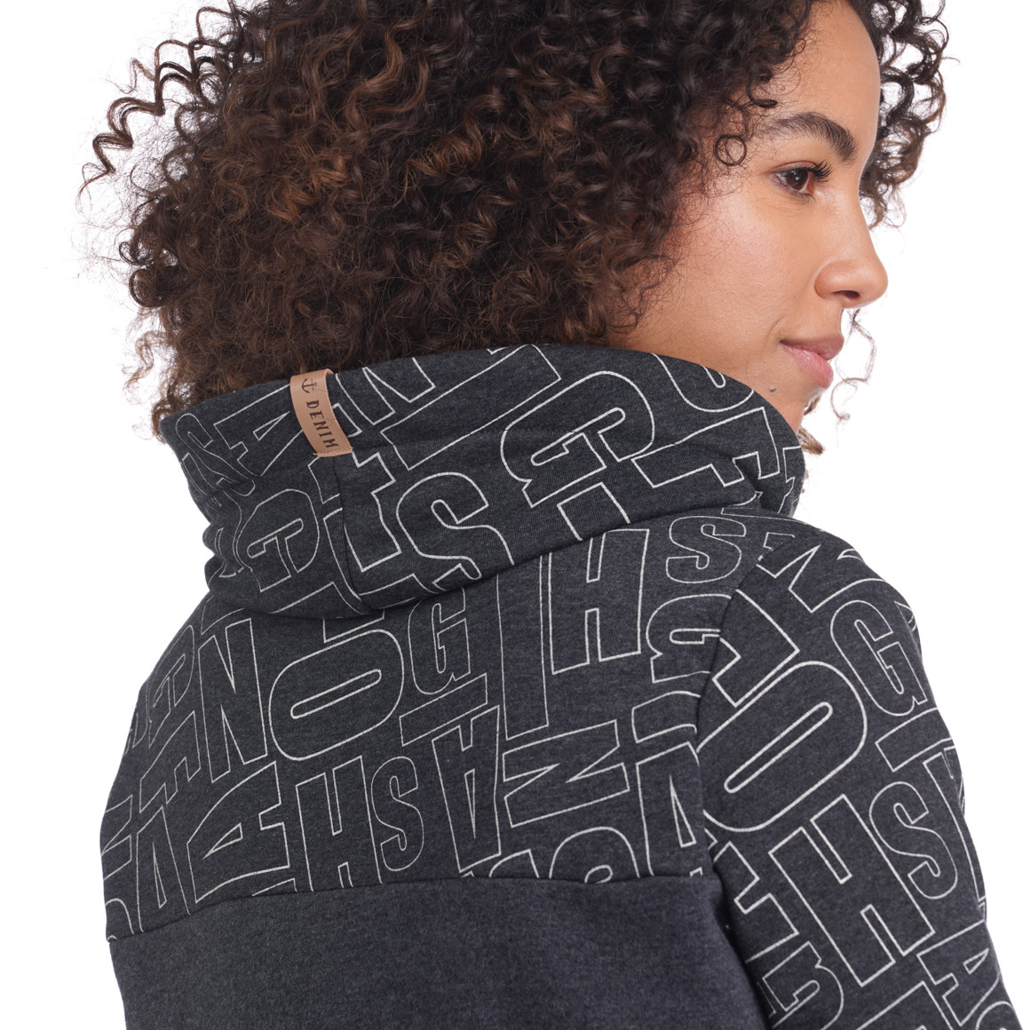 Damen Sweatkleid mit Schalkragen