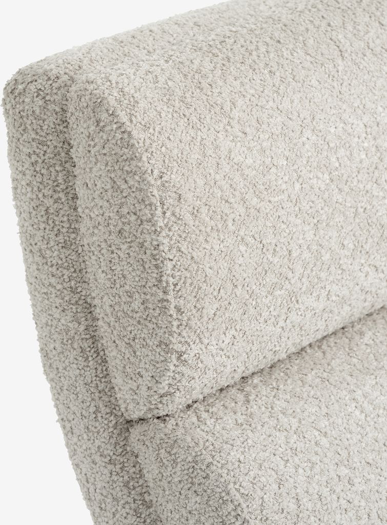 LINDELSE Chaise Lounge LINDELSE plush fabric in beige/black