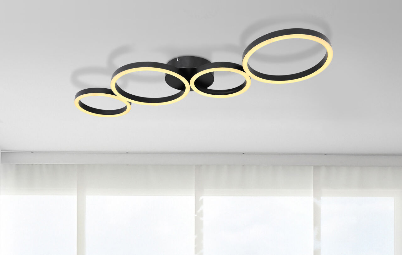 Globo Lighting - VENOSA - Deckenleuchte Metall schwarz matt, LED