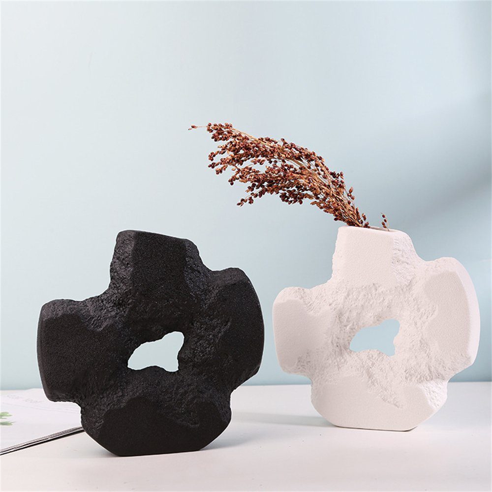Rouemi Dekovase Keramische Vase, unregelmäßige Dekovase,Zuhause dekoratives Ornament