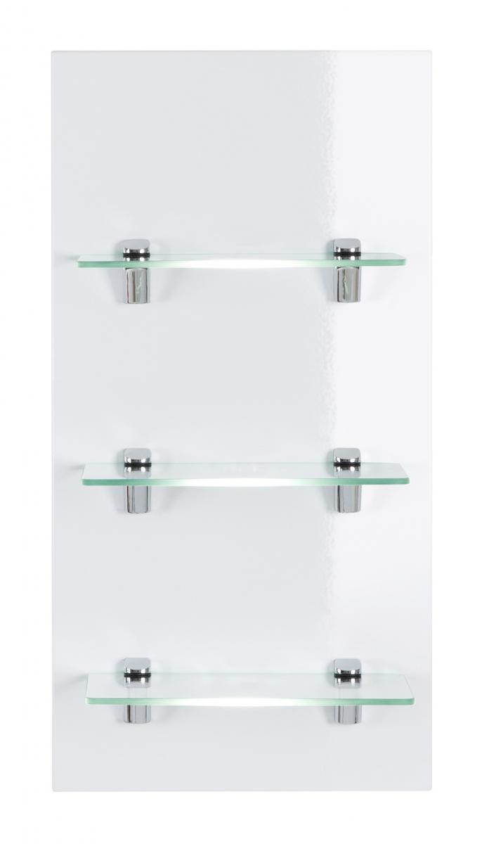 Posseik Panel VIVA mit 3 Glasablagen weiß hochglanz
