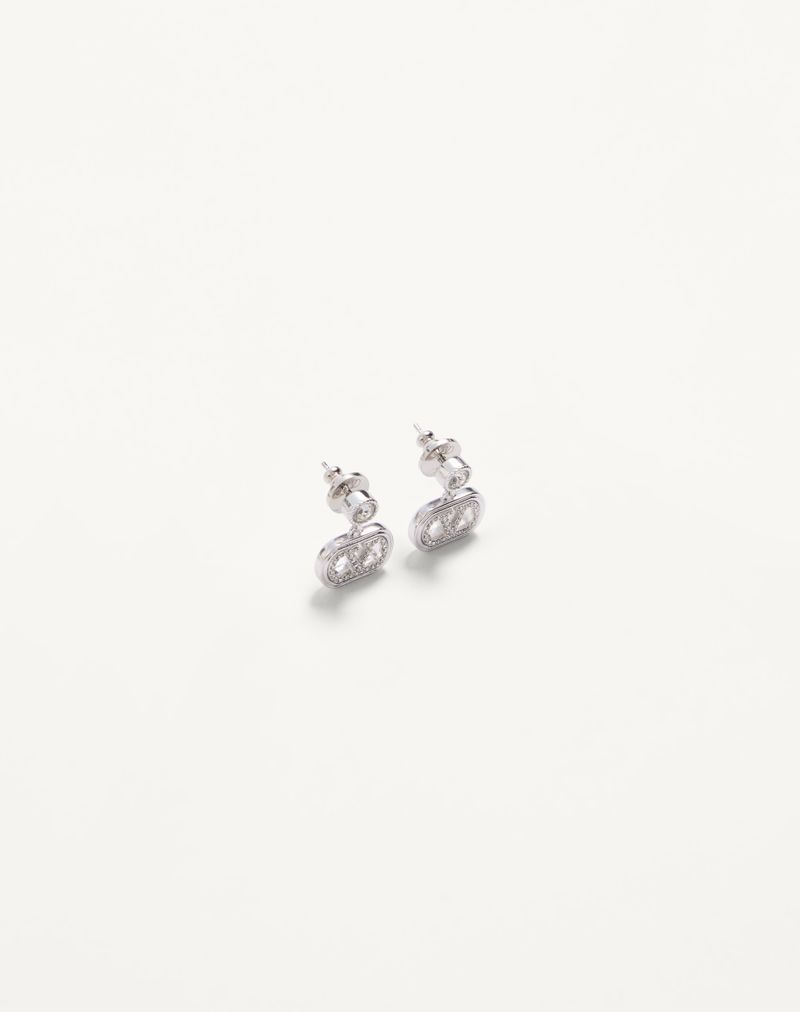 Ovale øreringe i metal og Swarovski® krystaller
