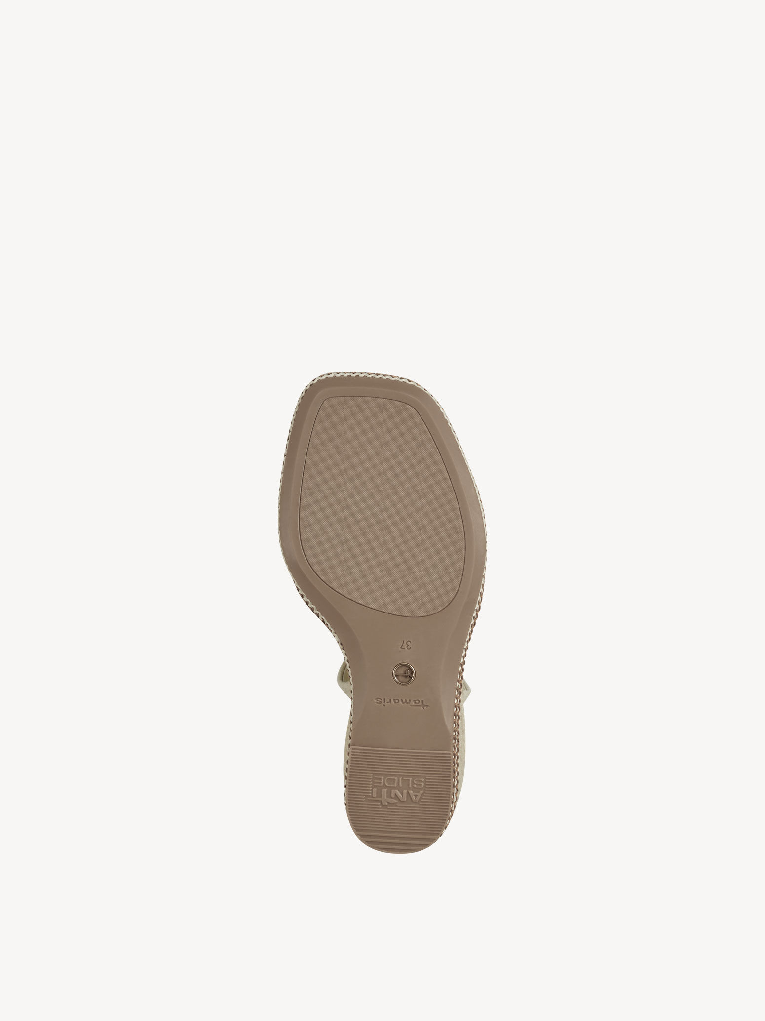Sandale à talon en cuir - beige