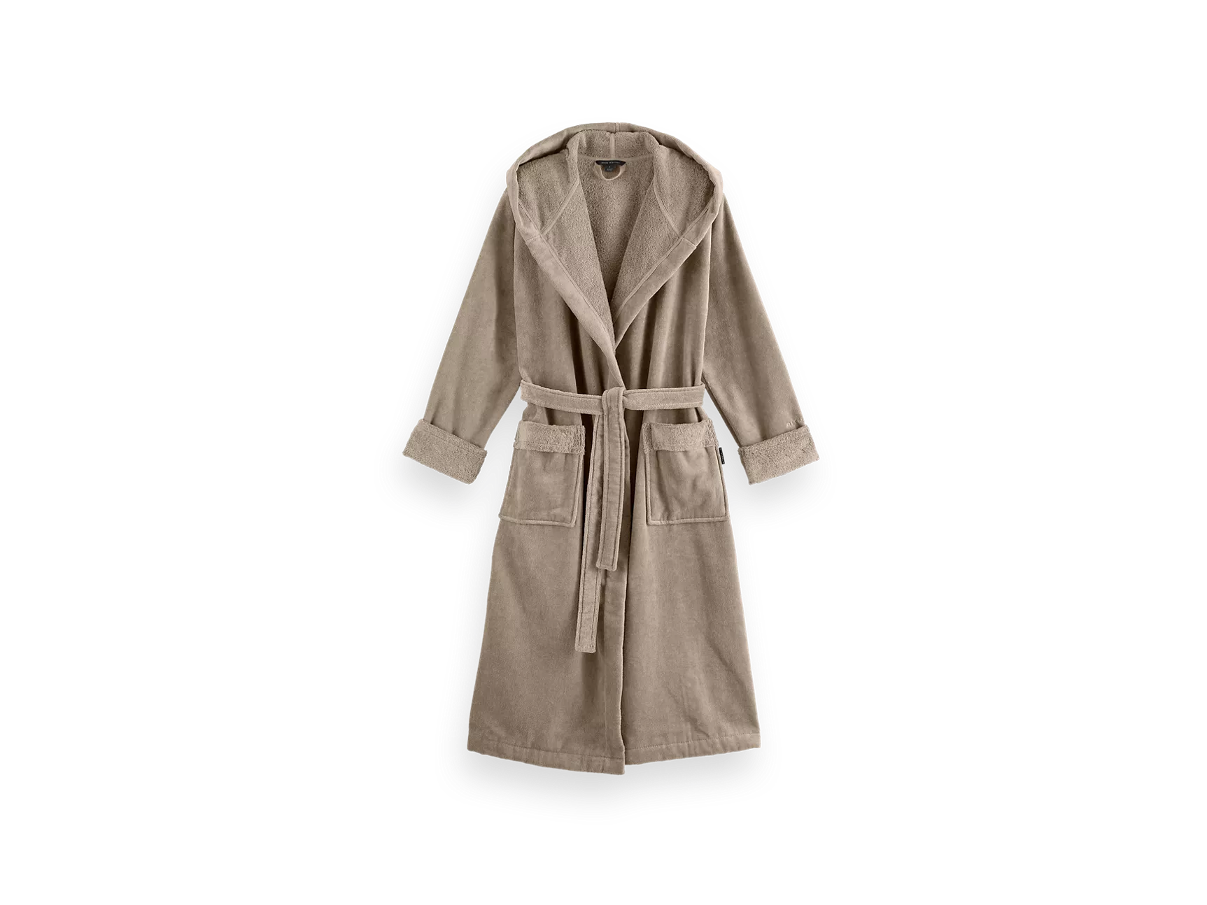 Peignoir en coton ultra doux pour femme, couleur sable, taille S