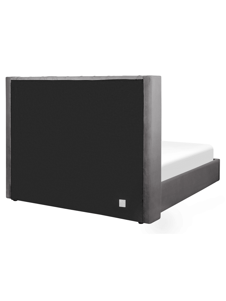 Beliani Doppelbett LUBBON in Grau/Silber - (W) 190 x (H) 144 x (L) 217 cm günstig kaufen onesize
