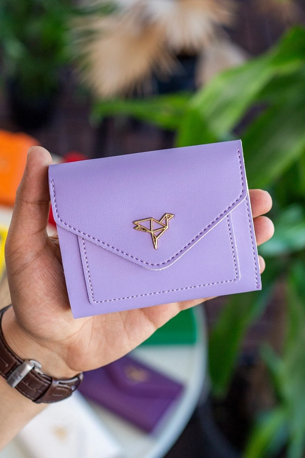 Garbalia  Columbia Mini-Damenbrieftasche aus veganem Leder in Flieder mit Münzfach und losem Kartenhalter