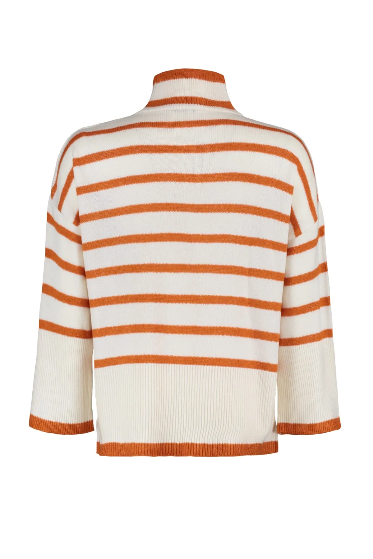 Trendyol Curve  Orange gestreifter Strickpullover TBBAW23AN00015