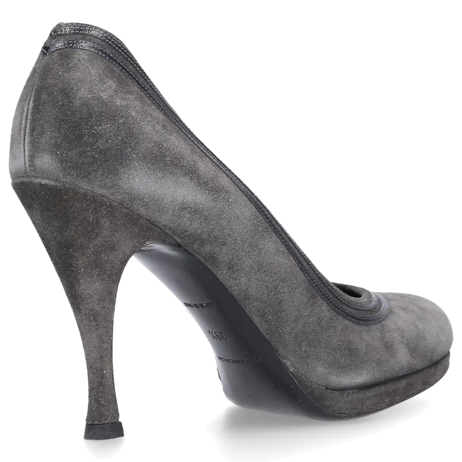 Balenciaga - High Heels Pumps Kalbsleder Veloursleder dunkelgrau schwarz - grau