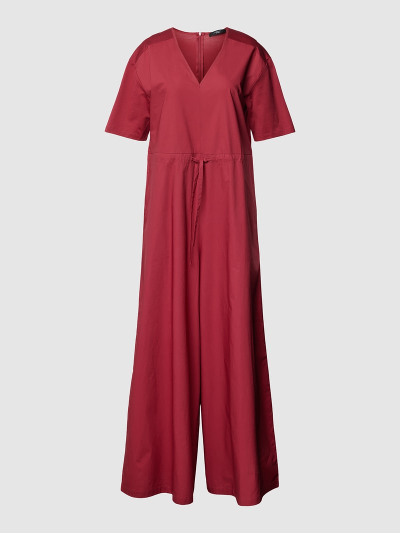 Jumpsuit mit V-Ausschnitt Modell 'LEPIDO' in bordeaux rot