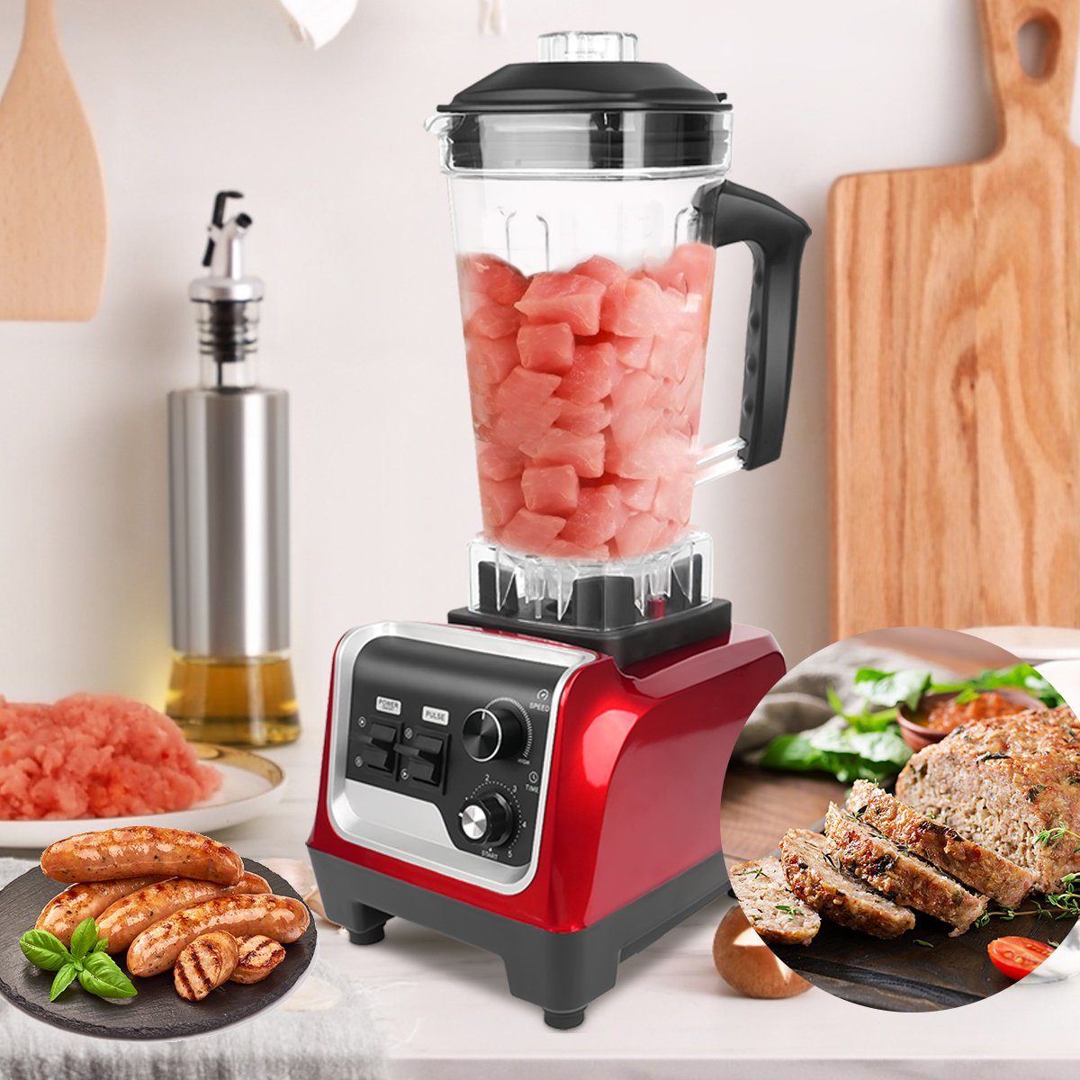 7Magic Standmixer Smoothie Maker Hochleistungsmixer, 32000 U/min, 1600,00 W, Timer, Crush Funktion, Selbstreinigungsfunktion, Puls funktion