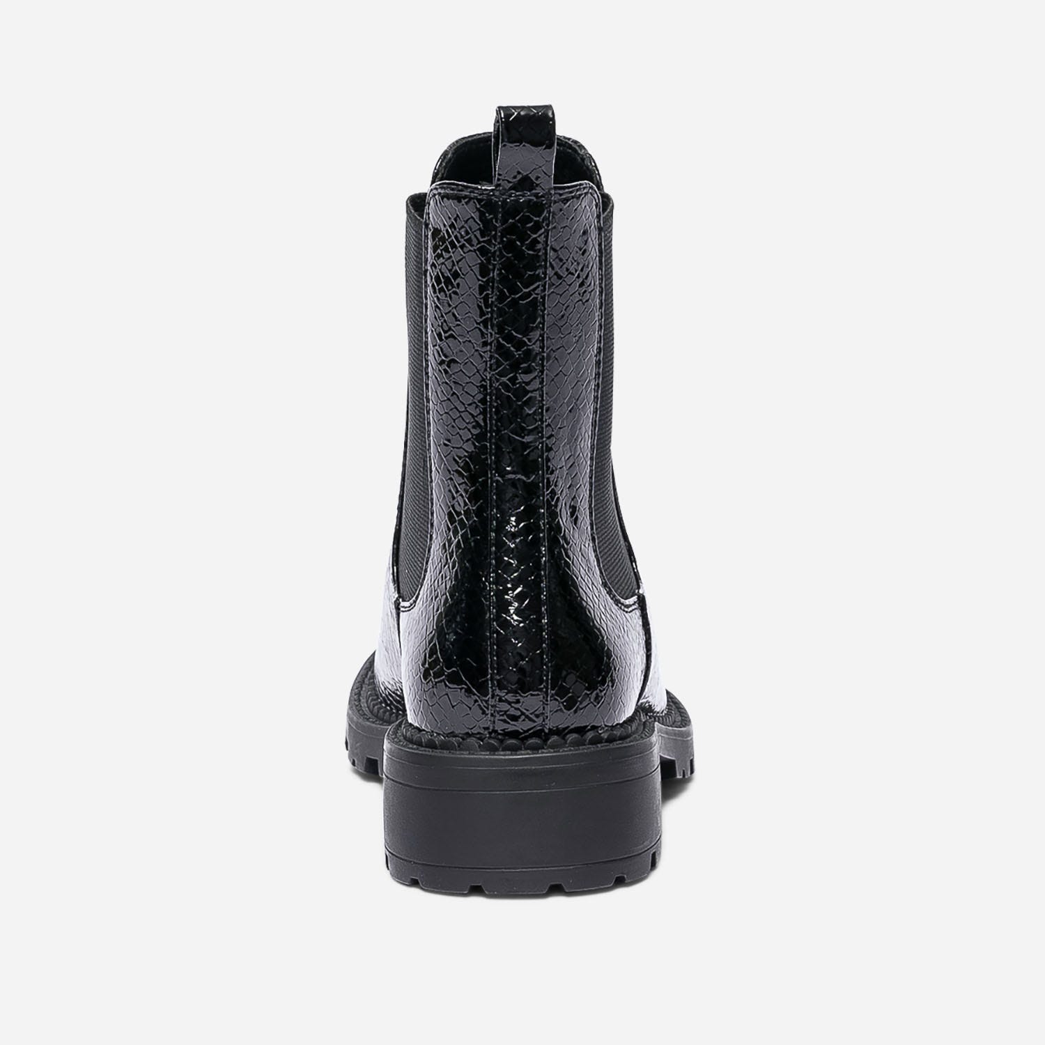 Chelsea boots TEXTO noir verni embossé effet python