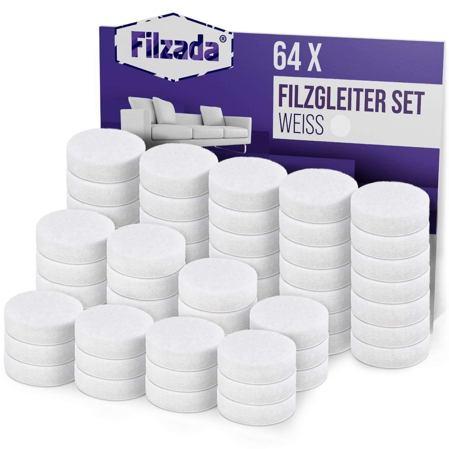 Filzada Filzgleiter 64x Filzgleiter Selbstklebend Rund Ø 20mm Möbelgleiter Stuhlgleiter