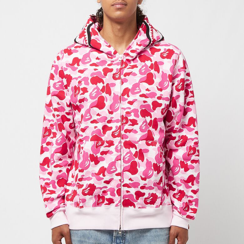 A Bathing Ape ABC Camo Shark Full Zip Hoodie pink
