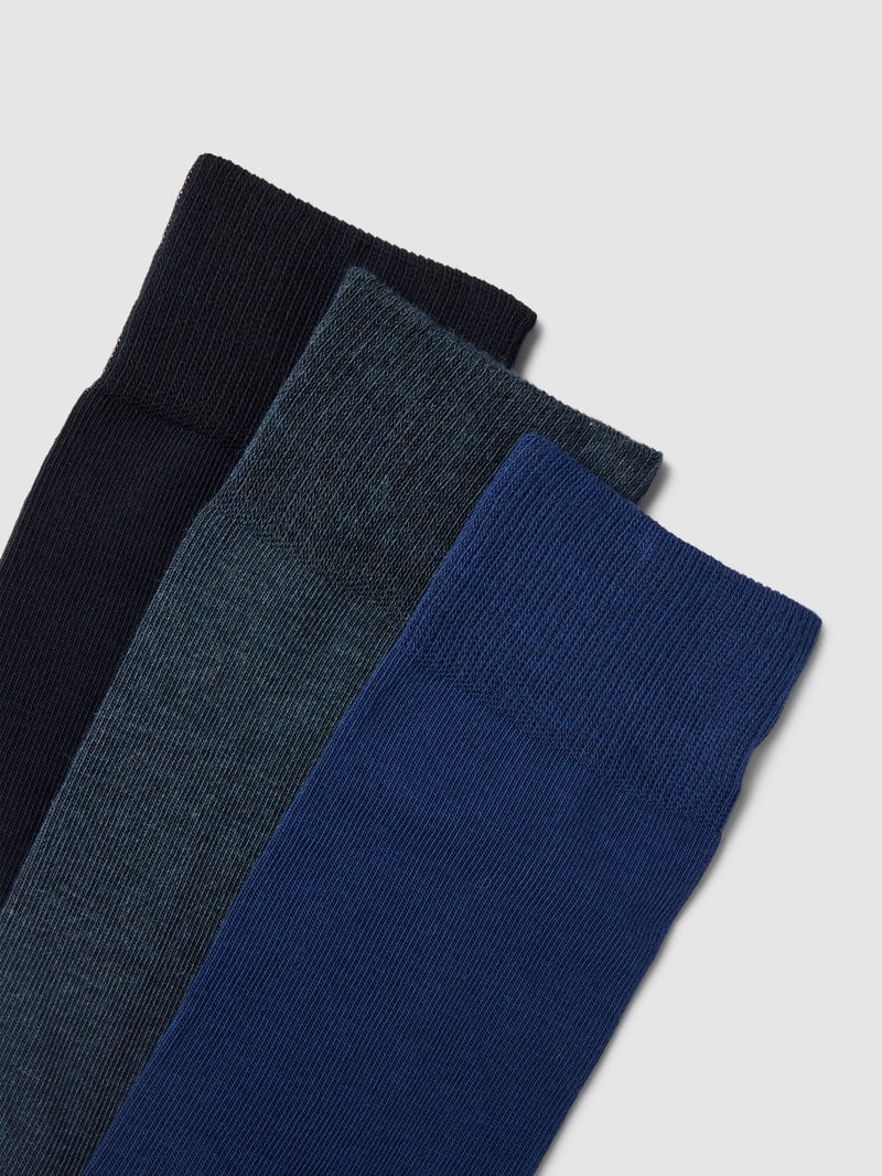 Socken mit Label-Stitching im 3er-Pack in blau