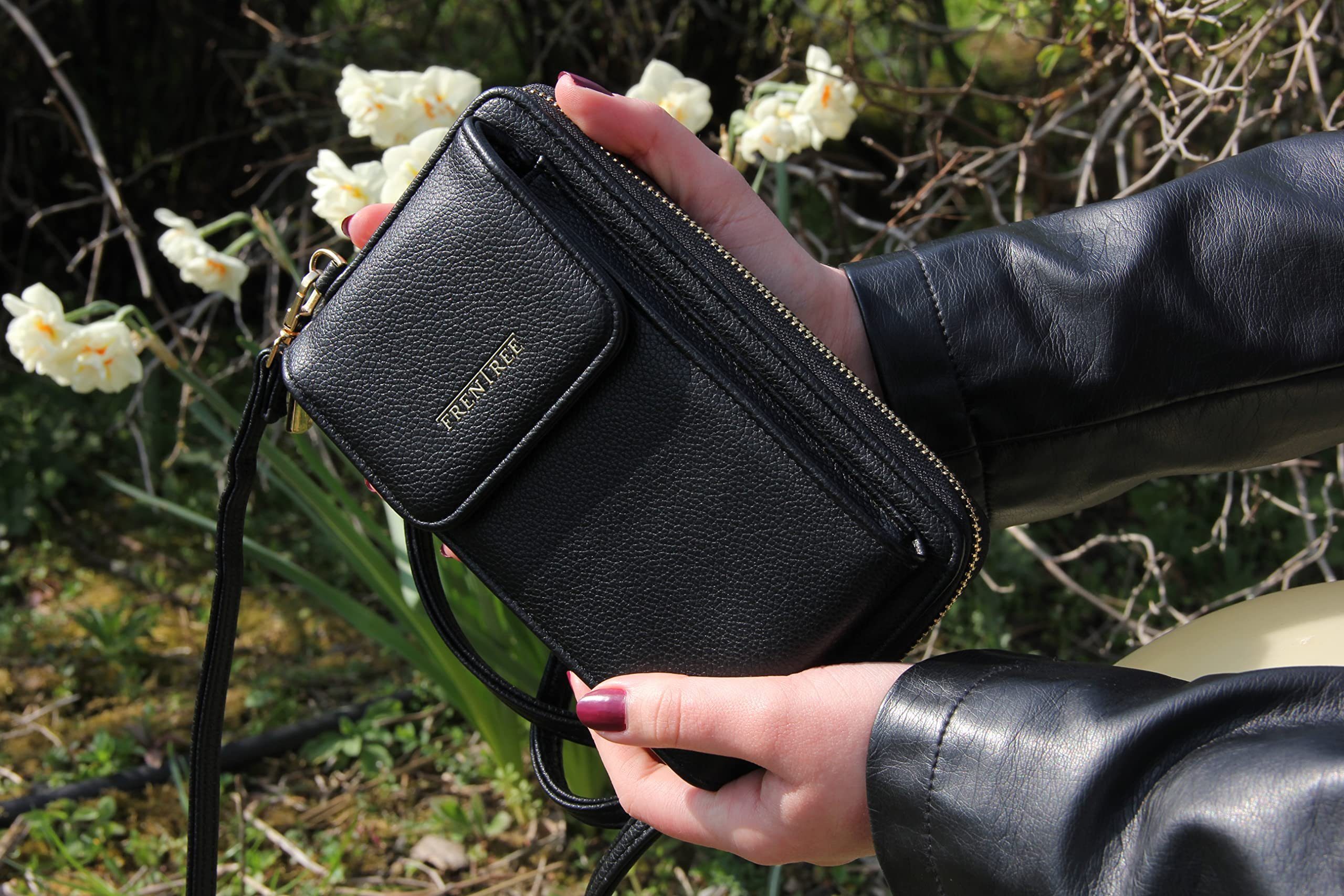 Frentree Schultertasche Damen Cross-Body Handtasche mit Handyfach und Portemonnaie, Umhängetasche mit vielen Fächern