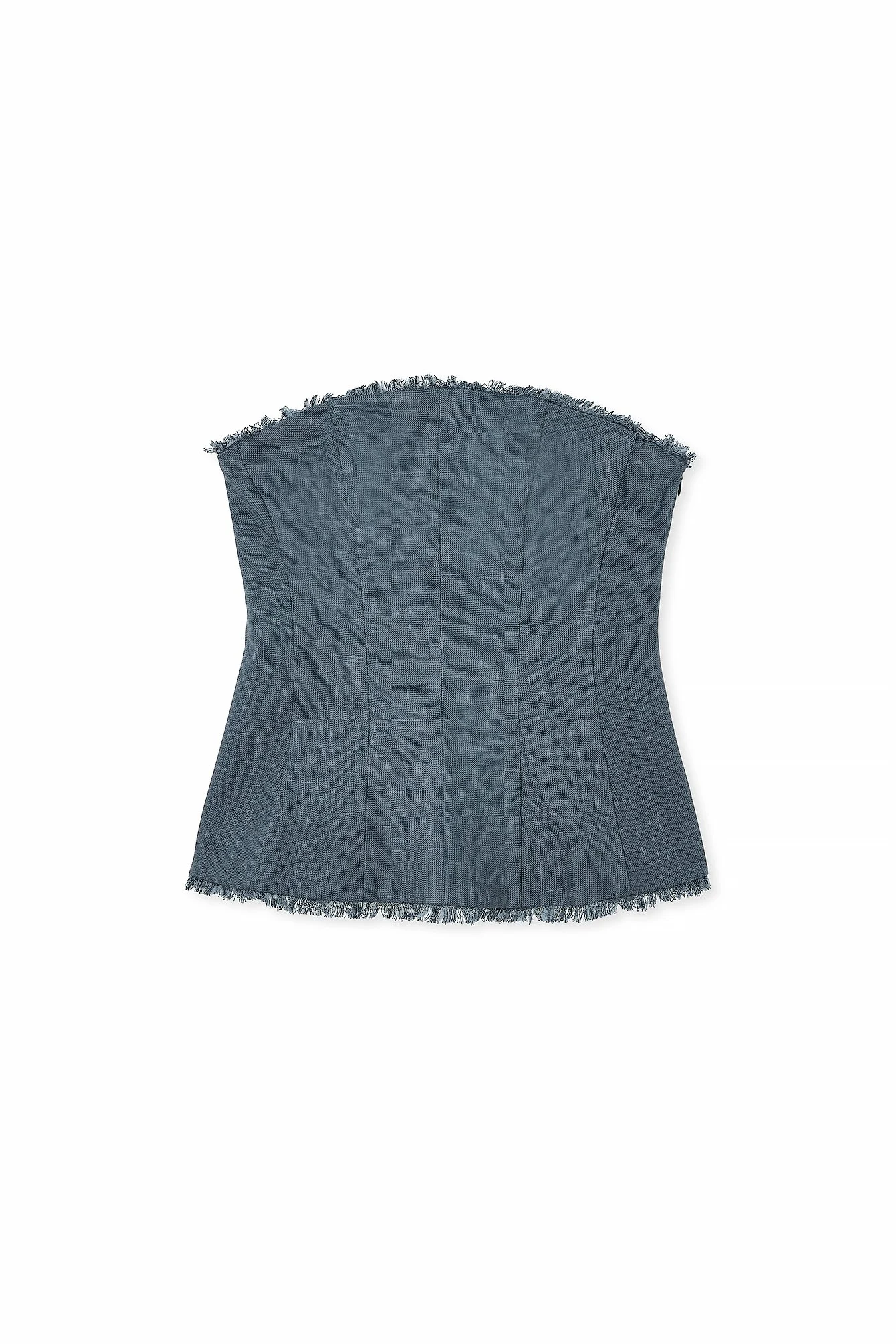 Bandeau-Top aus Leinen-Mix