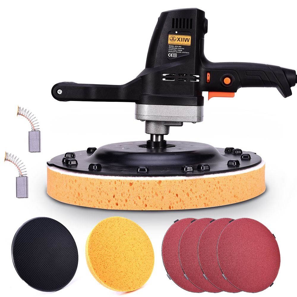 XERSEK Poliermaschine 1280W Putzglättmaschine 375mm Putzbearbeitungsmaschine, 120 min. U/min, 230 max. U/min, Ø 375 mm, Putzglätter Filzmaschine,50Hz