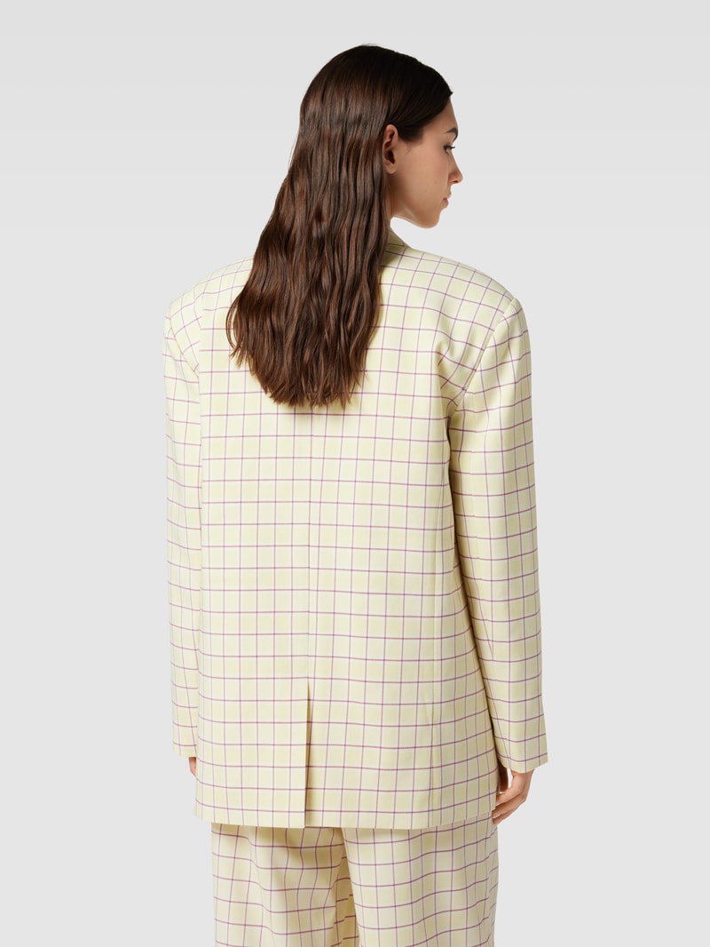 Blazer mit Allover-Muster Modell 'Mirella' in hellgelb