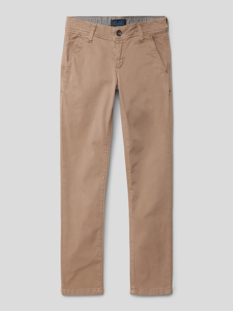 Hose mit Label-Patch in beige
