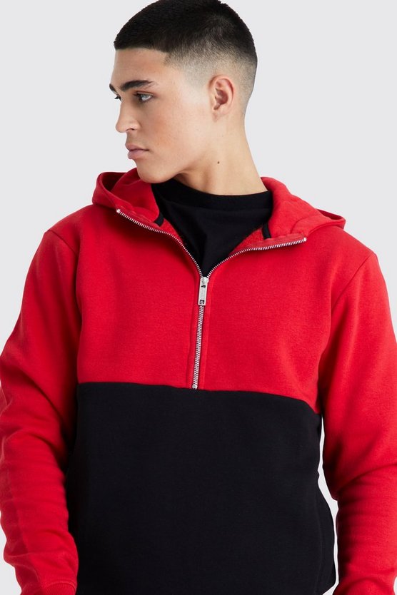 Slim-Fit Colorblock Trainingsanzug mit Reißverschluss