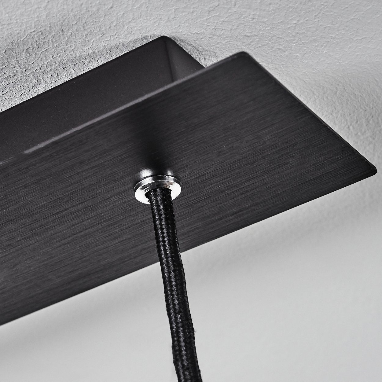 hofstein Pendelleuchte Riccione Hängeleuchte aus Metall/Rauchglas in Schwarz/Rauchfarben, ohne Leuchtmittel, Pendellampe mit Schirmen Echtlas/Rauchglas (19, 5cm), E27
