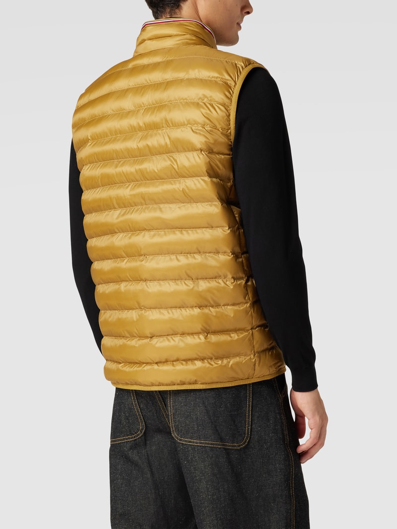 Steppweste mit Logo-Stitching Modell 'PACKABLE CURCULAR VEST' in dunkelgelb