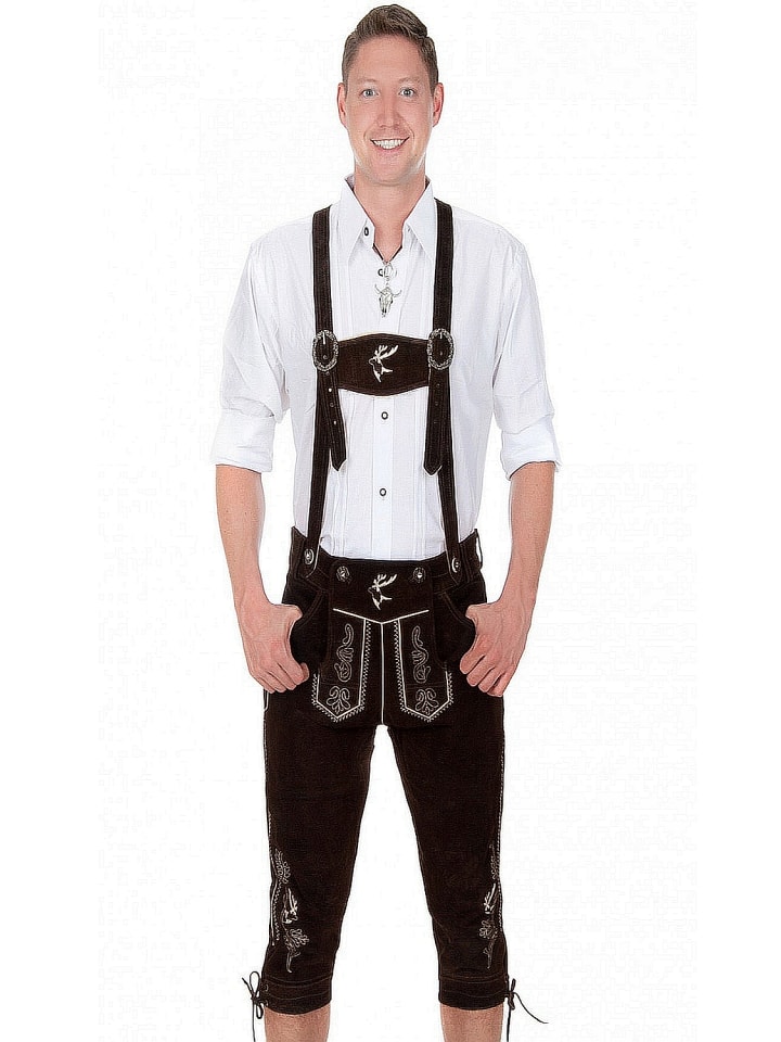 Edelnice Lederhose in dunkelbraun günstig kaufen