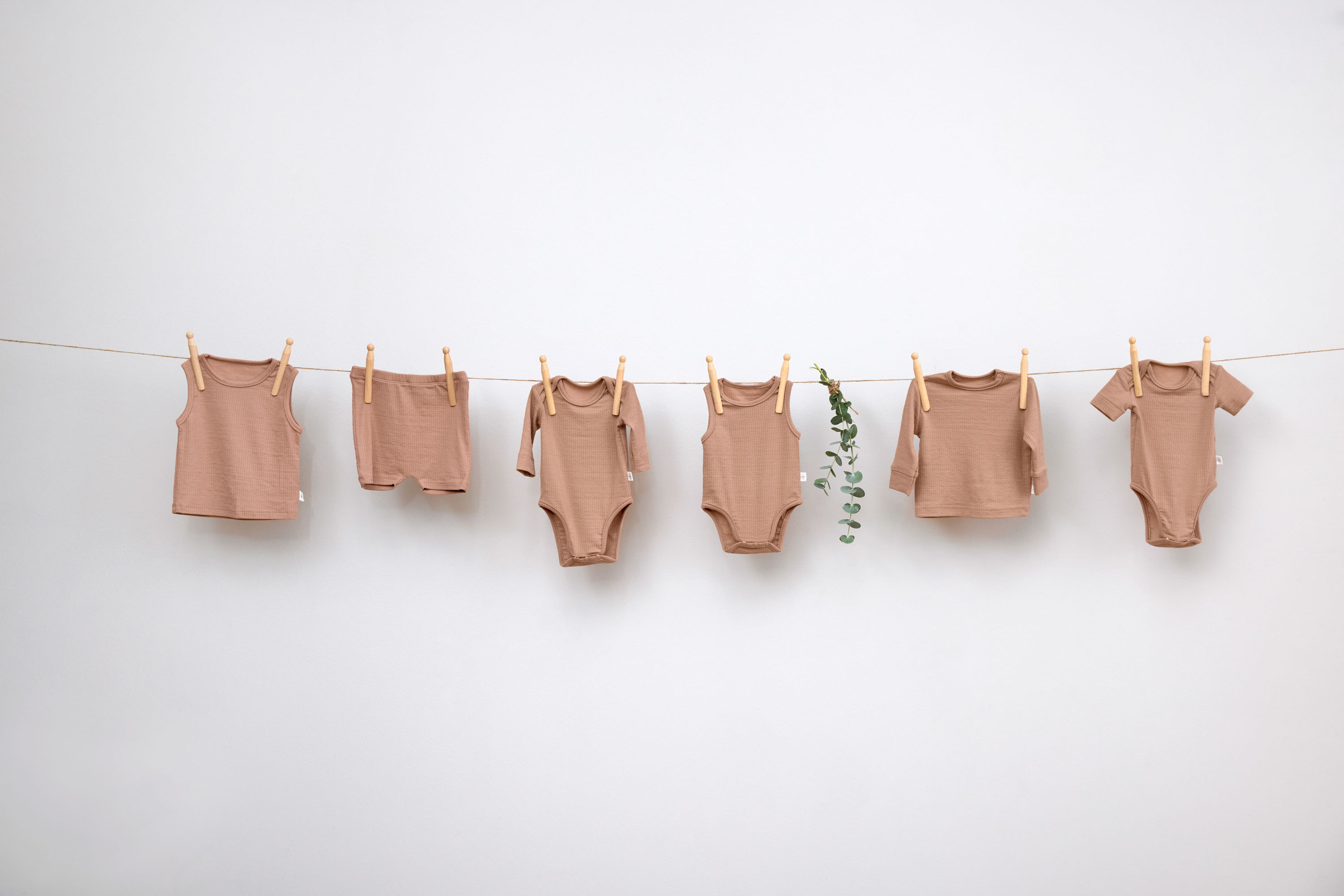 Baby Langarm Shirt - gerippt, Hellbraun