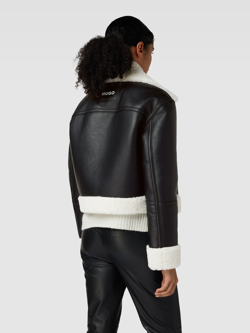 Jacke in Leder-Optik Modell 'Adaph' in schwarz