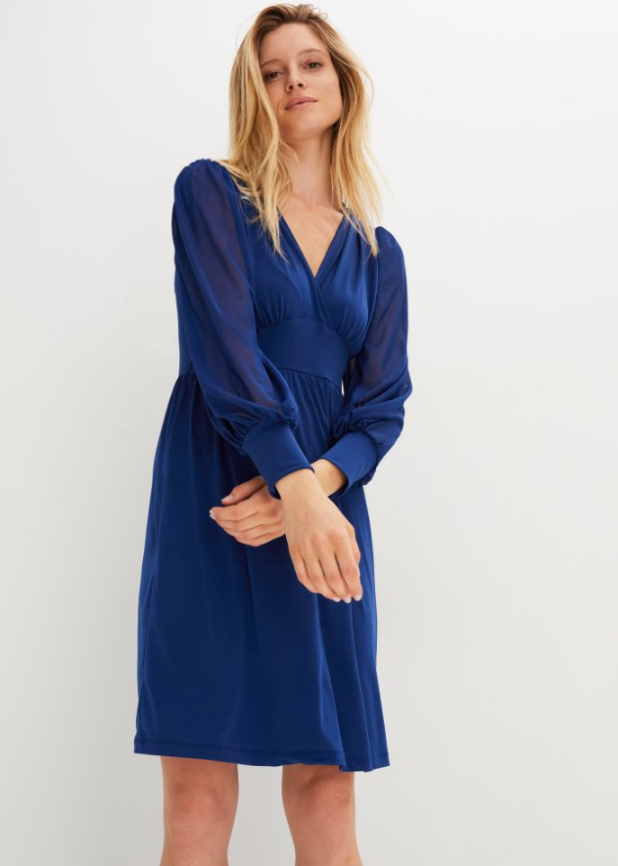 Kleid mit Mesh-Ärmeln