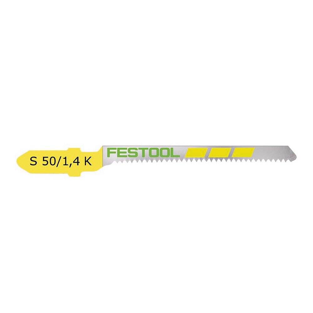 FESTOOL 75mm x 1.4mm T-Shank Jigsaw Blade for Wood Cutting - CURVED - 5 Piece 204267