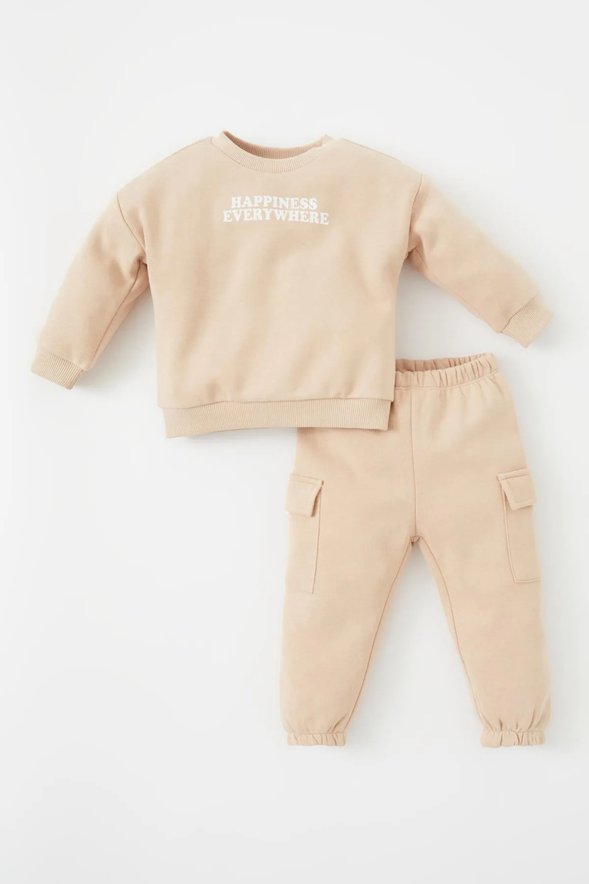 DeFacto  Baby-Sweatshirt-Jogginghose mit Slogan-Aufdruck, 2er-Set