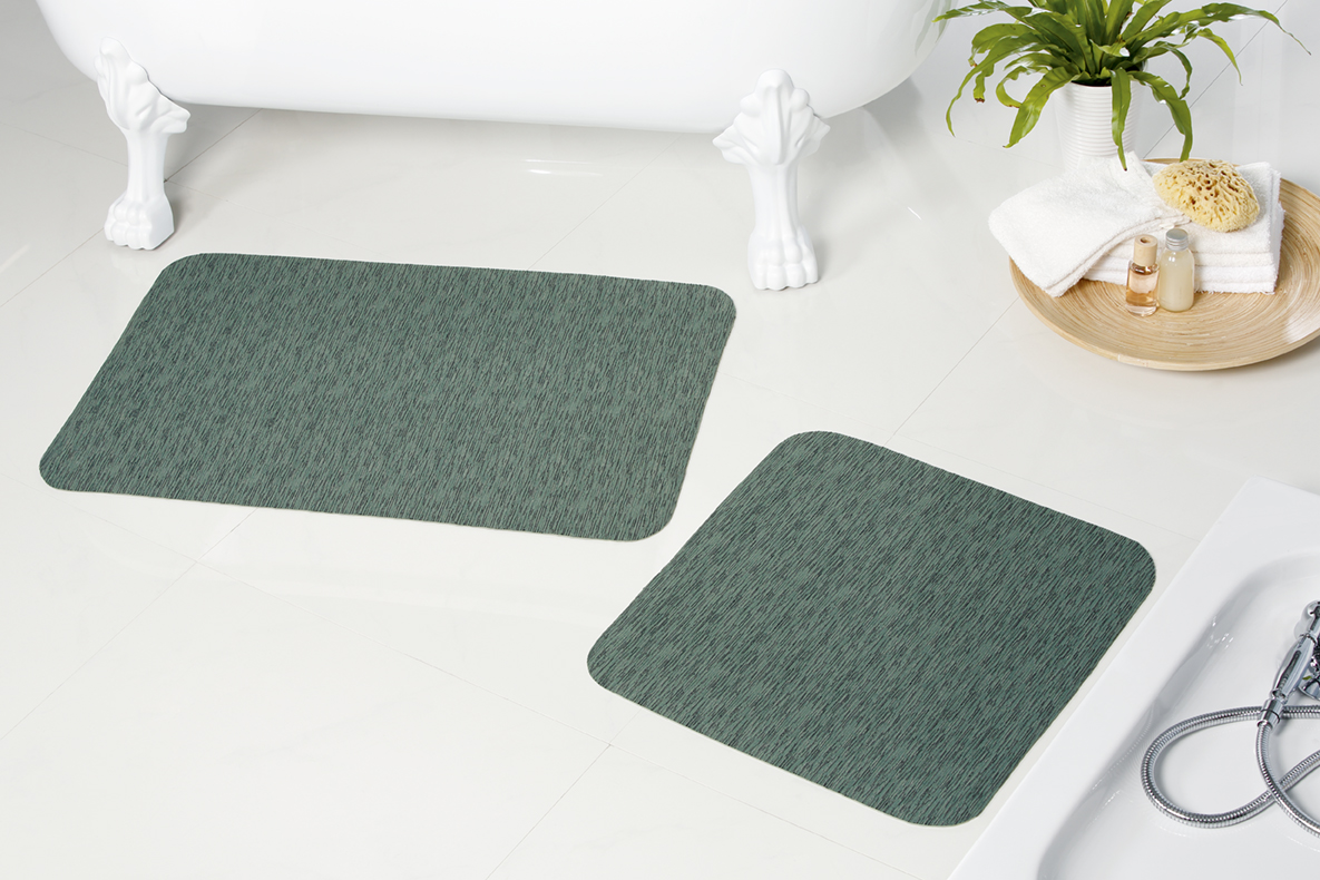 Schütte Peyer Syntex Mira Jacquard Teppich Uni Farbe Grün 60 x 110 cm