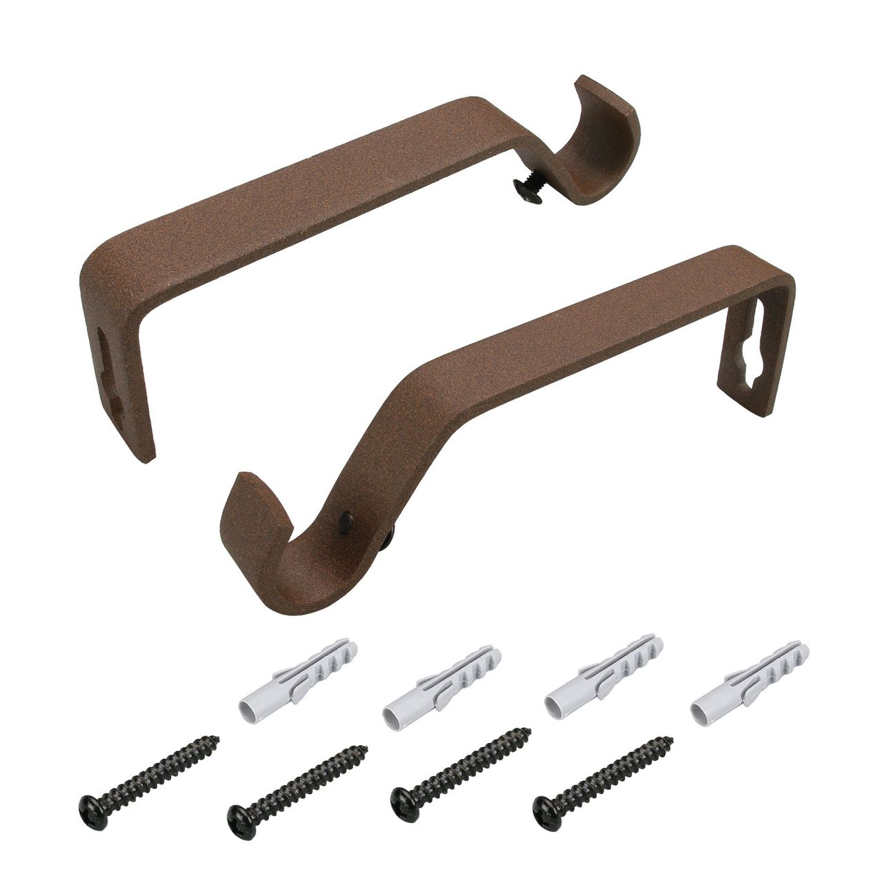 Bella Casa Träger 11,5 cm für Stilstange Gardinenstange Profilrohr 16 mm Ø, rost, 2 Stück