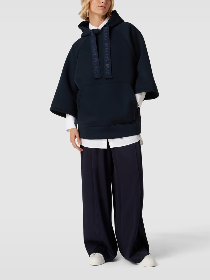 Hoodie mit Kimonoärmel Modell 'Fayne' in marineblau