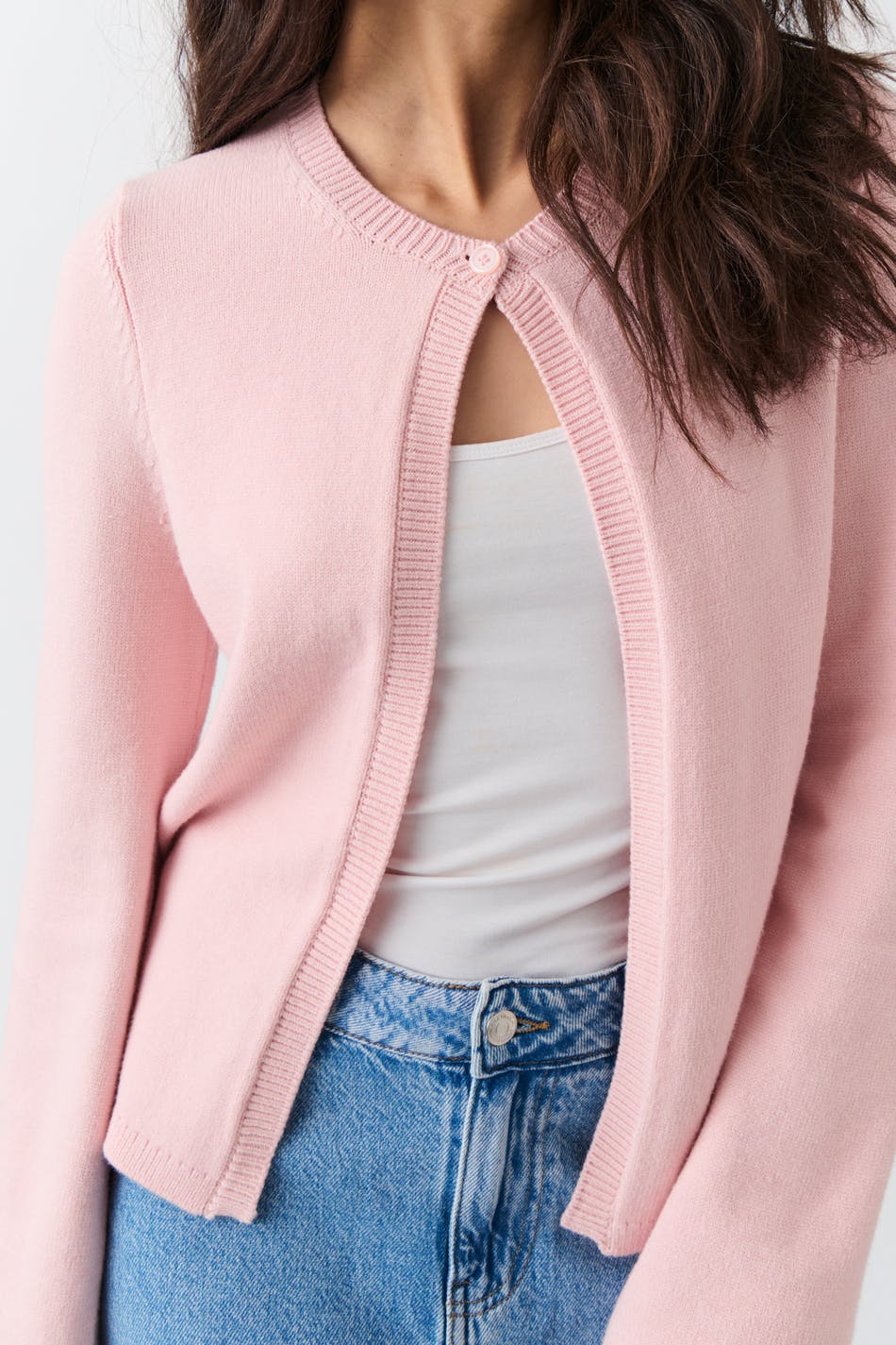 One button knit cardigan