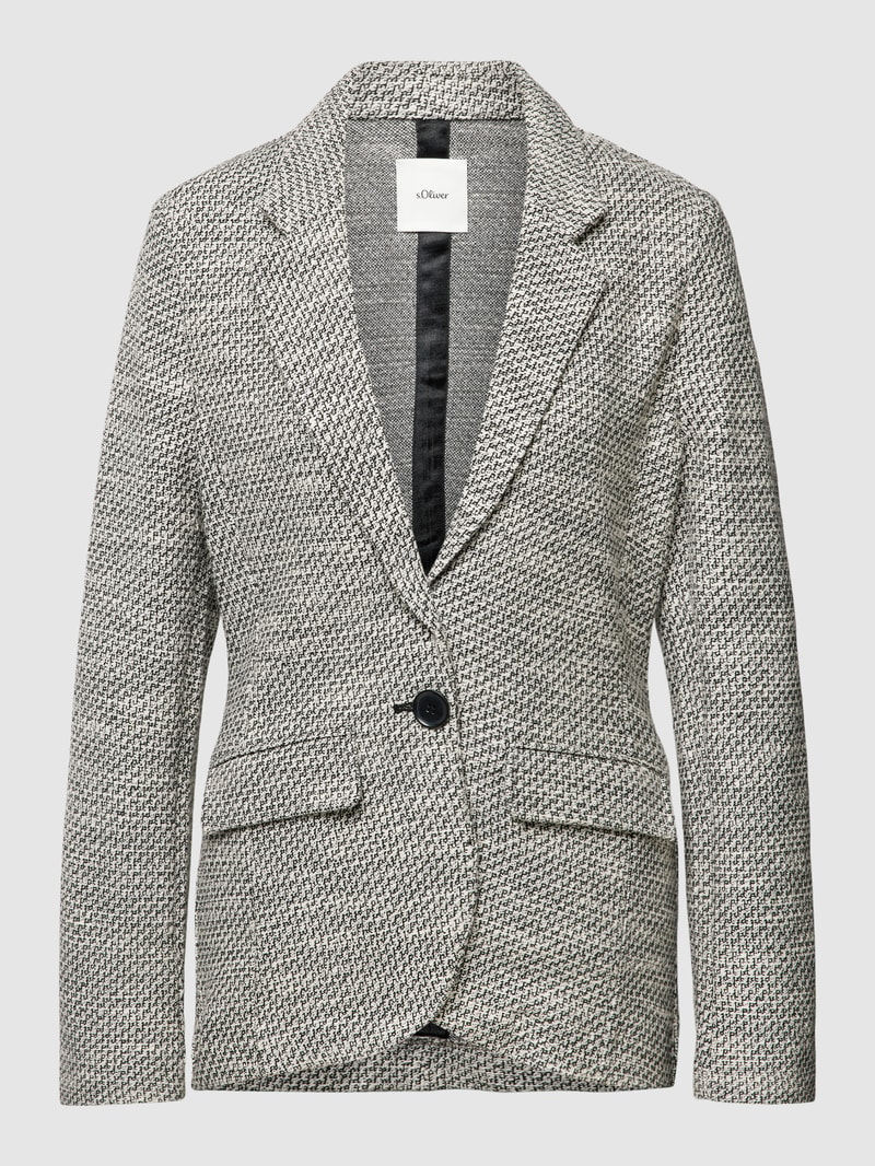 Blazer mit Viskose-Anteil in ecru meliert