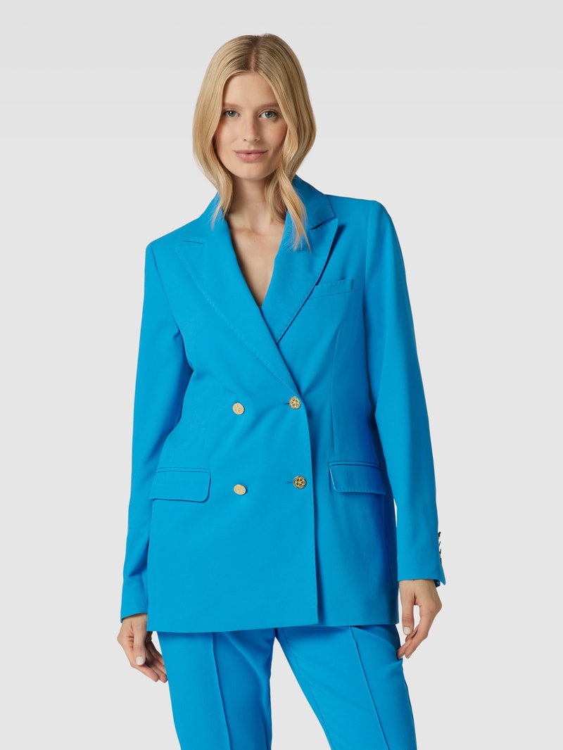Blazer mit Reverskragen Modell 'Chiara Crepa' in royalblau