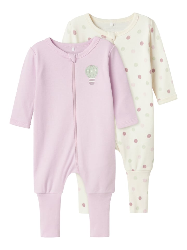 name it 2er Pack Schlafstrampler NBFNIGHTSUIT ZIP JET DOT in jet stream günstig kaufen