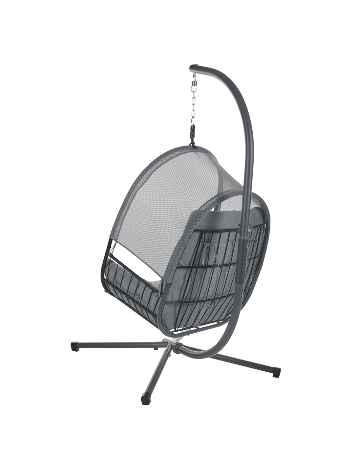 Beliani Hängesessel ALVIANO in Grau - (W) 98 x (H) 196 x (L) 136 cm günstig kaufen onesize