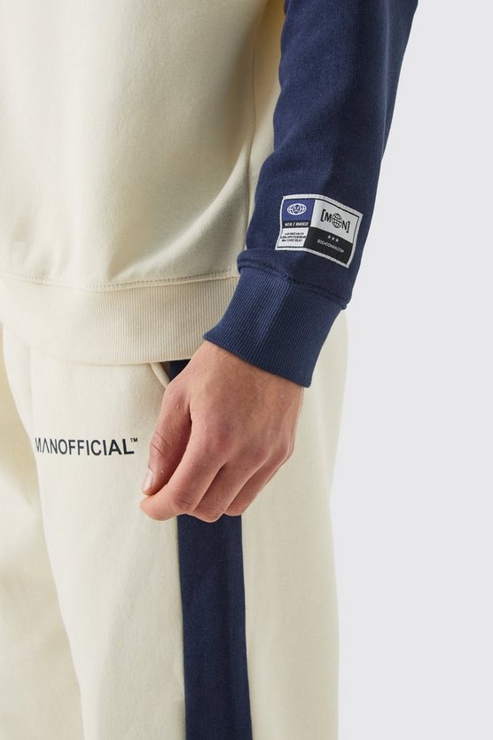 Man Official Colorblock Trainingsanzug mit Reißverschluss