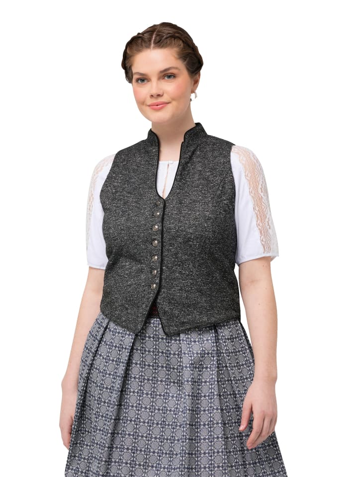 Ulla Popken Trachtenbluse in grau melange günstig kaufen