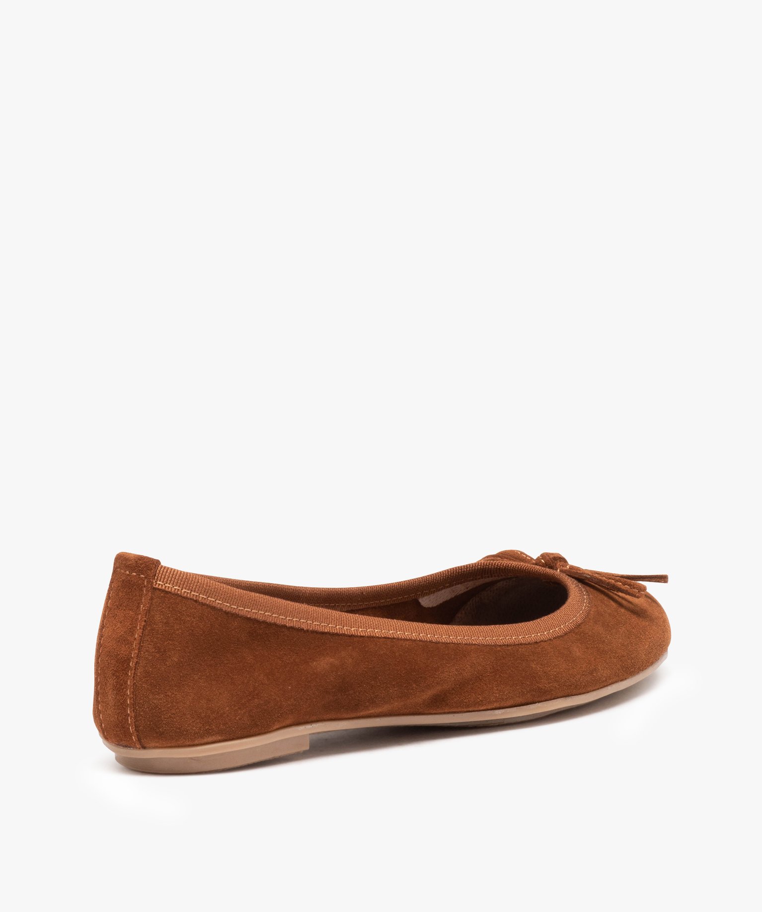 Ballerines plate dessus en cuir femme - Tanéo marron | GEMO