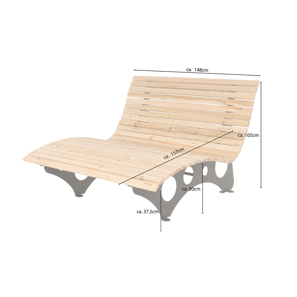 Home Deluxe Wellenholzliege / Waldsofa TAIGA - Made in Germany