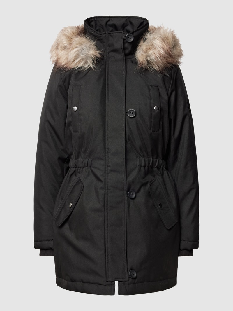 Parka mit Kunstfell Modell 'IRIS' in schwarz