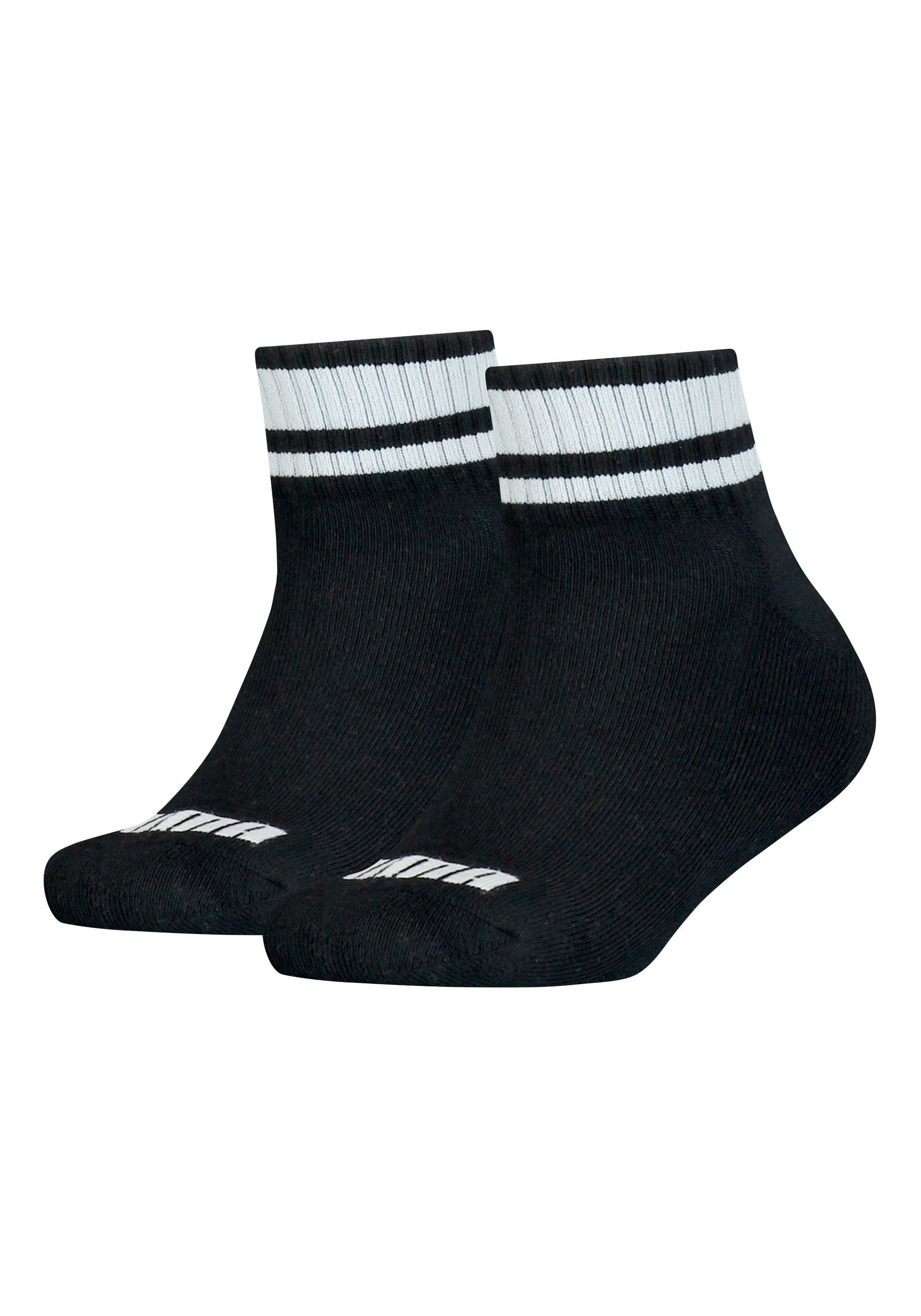 PUMA Kurzsocken Clyde Junior (2-Paar) mit gestreiften Bündchen