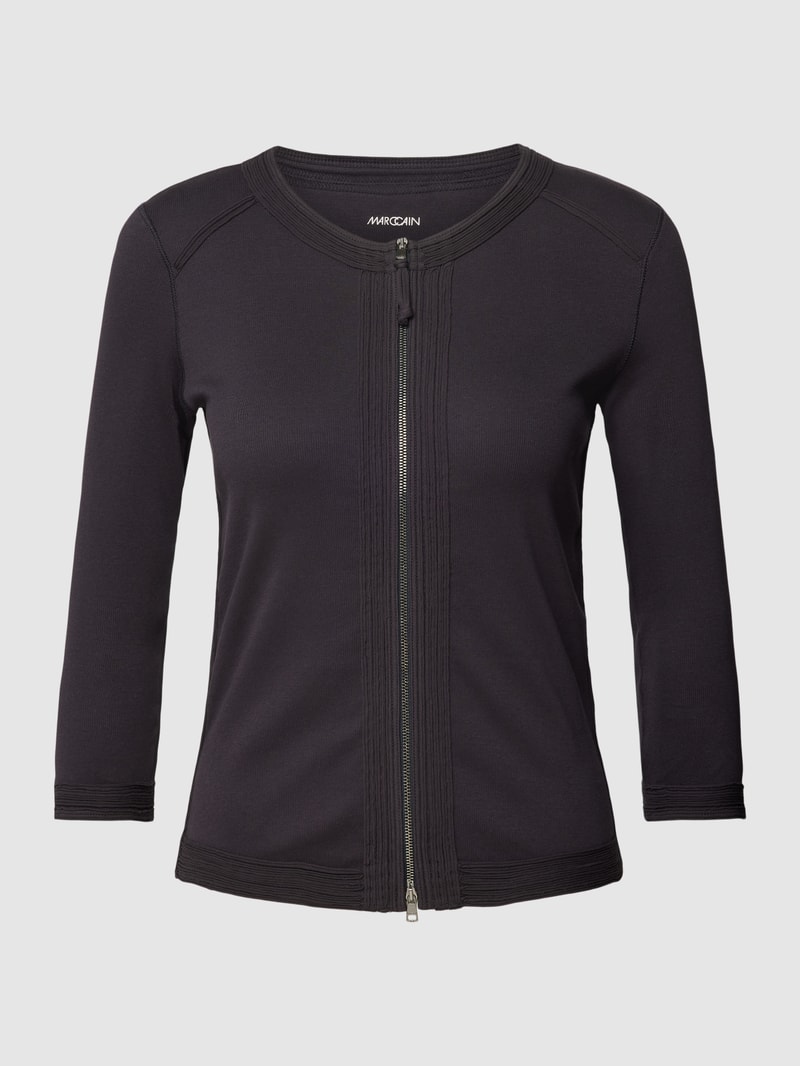 Longsleeve mit Zweiwege-Reißverschluss in blau